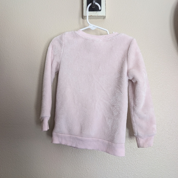 Disney Minnie Mouse Sweatshirt Blush Pink Plush with Sequin Minnie Size 4T - Picture 2 of 5